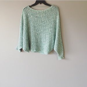 Free People Slouchy Open Knit Cropped Sweater